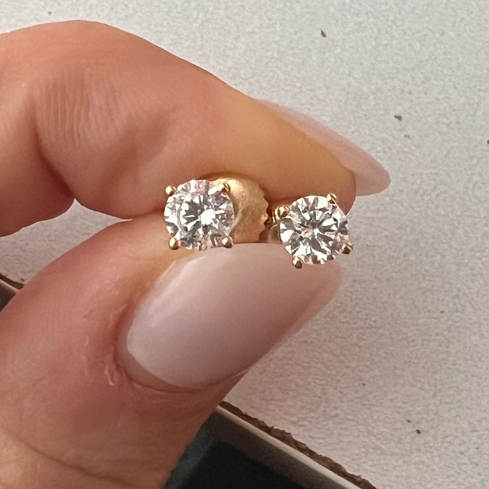 14K Yellow Gold Lab Grown Diamond Studs